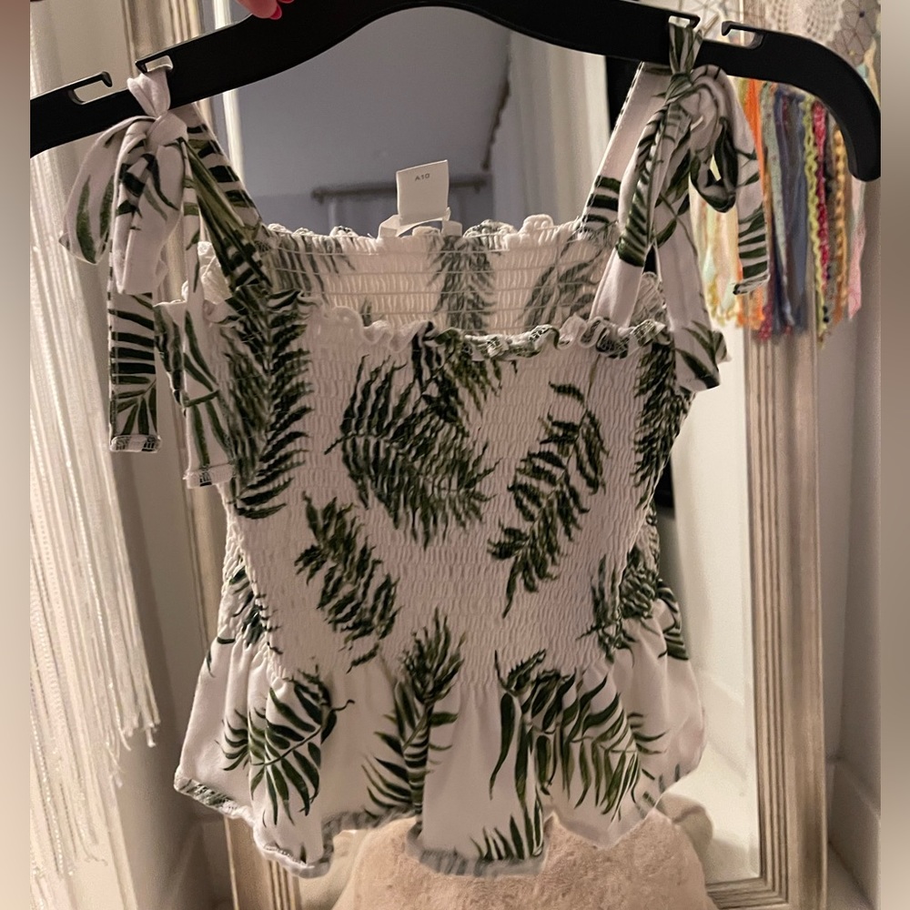 H&M smocked tie strap top